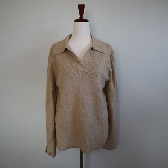 English Factory Beige Oversized Collared Sweater - Picture 2 of 7